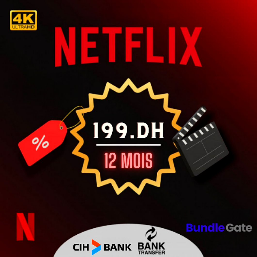 Netflix Prеmium account 4K 12 Mois